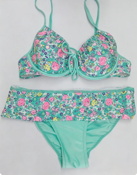 Twist Waist Floral Contrast Swimwear suppliers